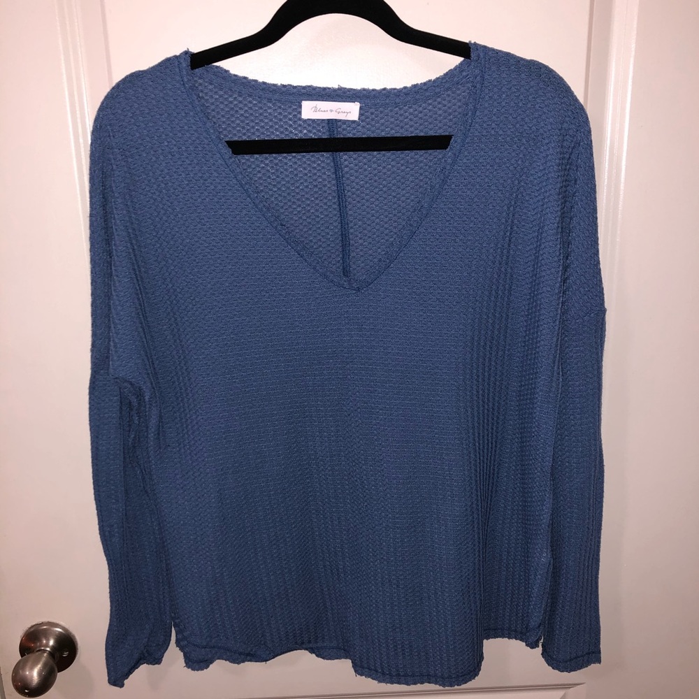 Blues & Greys V-Neck long sleeve shirt